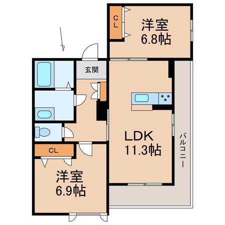 和歌山駅 徒歩13分 3階の物件間取画像